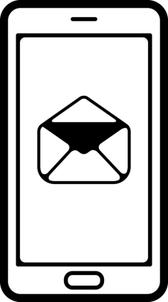 Open Email Envelope Symbol On A Mobile Phone Screen Outline Icon Svg Set, Free Vectors File